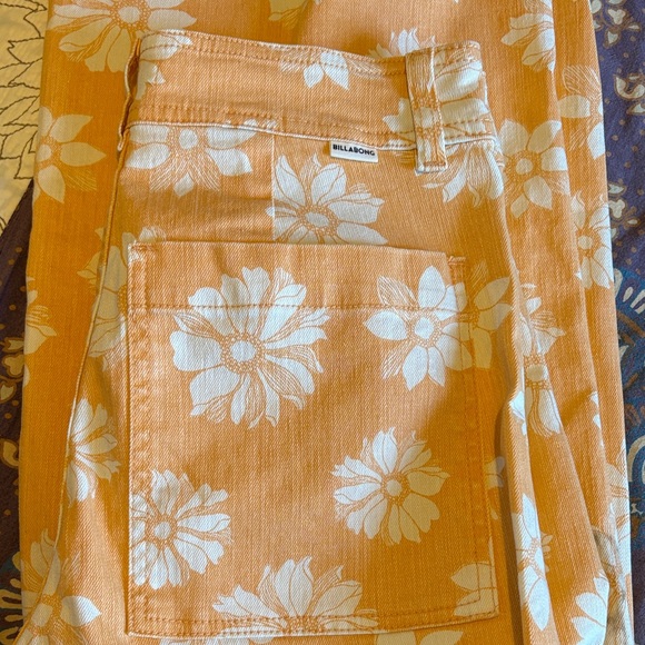 Billabong Orange Floral High Waist Jeans - Picture 4 of 5